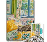 1000 Piece Jigsaw Puzzle for Adults And Teenagers Sleeping Cat,learning Educational Is Ideal As A Gift for The Whole Family 75x50cm