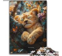 1000 Piece Jigsaw Puzzle for Adults And Teenagers Sleeping Lion Cub,Educational Games Home Decoration Suitable for Desktop Decoration 38X52CM