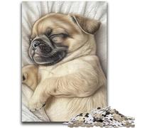 1000 Piece Jigsaw Puzzle for Adults And Teenagers Sleeping Pug Decompressing Intellectual Educational Toy Perfect Decoration 50x75cm