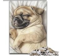 1000 Piece Jigsaw Puzzle for Adults And Teenagers Sleeping Pug, Suitable for People Aged 14 And Above Educational Games Secret Santa Gifts (Size 26x38cm)