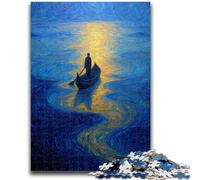 1000 Piece Jigsaw Puzzle for Adults And Teenagers Small Boat at Night Teenager Jigsaw,Educational Toy Funny Family Games Unique Home Decor (75x50cm)
