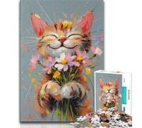 1000 Piece Jigsaw Puzzle for Adults And Teenagers Smiling Cat 1000 Pieces for Adults,for Challenging Toy Game And Family Play (size 38x26cm)