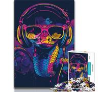 1000 Piece Jigsaw Puzzle for Adults And Teenagers Snake with Sunglasses 1000 Pieces for Adults,learning Educational for Is Ideal As A Gift for The Whole Family (size 75x50cm)