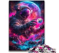 1000 Piece Jigsaw Puzzle for Adults And Teenagers Space Astronaut Charcoal Art Staycation Kill Time for Home Decoration 26x38cm