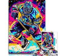 1000 Piece Jigsaw Puzzle for Adults And Teenagers Sports Ice Hockey Puzzles for Teenagers,Suitable for Desktop Decoration for And Age 14 (size 38x26cm)