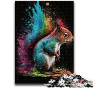 1000 Piece Jigsaw Puzzle for Adults And Teenagers Squirrel Colourful Charcoal Art Staycation Kill Time for Home Decoration 26x38cm