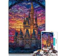 1000 Piece Jigsaw Puzzle for Adults And Teenagers Stained Glass Castle Adult Puzzles,Educational Games Wall Decoration Unique Birthday And Xmas Gifts (size 75x50cm)
