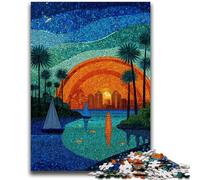 1000 Piece Jigsaw Puzzle for Adults And Teenagers Stained Glass City for And 14 Years And over Impossible Game Christmas Birthday Gift 26x38cm