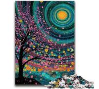1000 Piece Jigsaw Puzzle for Adults And Teenagers Starry Sky Tree Charcoal Art Staycation Kill Time for Home Decoration 50x75cm