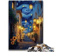1000 Piece Jigsaw Puzzle for Adults And Teenagers Streets Under The Night Sky Teenager Jigsaw,with Matching Poster And Trivia Sheet for And Age 14 Years Up (75x50cm)
