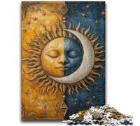 1000 Piece Jigsaw Puzzle for Adults And Teenagers Sun And Moon Charcoal Art Staycation Kill Time for Home Decoration 26x38cm