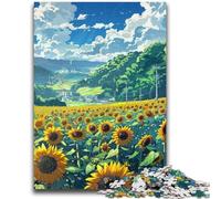 1000 Piece Jigsaw Puzzle for Adults And Teenagers Sunflower Field Educational Family Game Is Ideal As Gifts for The Whole Family for 14+ 26x38cm