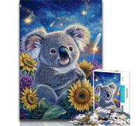 1000 Piece Jigsaw Puzzle for Adults And Teenagers Sunflower Koala,Fun Games Wall Decoration Unique Birthday And Xmas Gifts 75x50cm