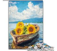 1000 Piece Jigsaw Puzzle for Adults And Teenagers Sunflowers on The Boat Stress Reliever Difficult Challenge Deal As Gifts for The Whole Family (size 26x38cm)