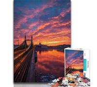 1000 Piece Jigsaw Puzzle for Adults And Teenagers Sunset Landscape Adult Puzzles,Game Toys Every Piece Is Unique - Challenging Family Fun Game (size 38x26cm)