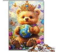 1000 Piece Jigsaw Puzzle for Adults And Teenagers Teddy Bear Holding The Earth, Stress Reliever Difficult Challenge Home Decoration Toys (Size50x75cm)