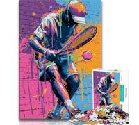 1000 Piece Jigsaw Puzzle for Adults And Teenagers Tennis Oil Painting 1000 Pieces for Teenagers,for Challenging Toy Game And Family Play 38x26cm