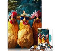 1000 Piece Jigsaw Puzzle for Adults And Teenagers Three Roosters Puzzles for Teenagers,Quiz Game Wall Decoration Unique Birthday And Xmas Gifts 38x26cm