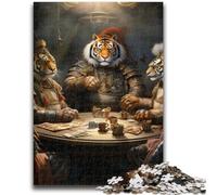 1000 Piece Jigsaw Puzzle for Adults And Teenagers Tiger Poker Adult Puzzles,Home Decoration Toys for Age 14 Years Up (26x38cm)