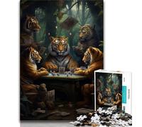 1000 Piece Jigsaw Puzzle for Adults And Teenagers Tiger Poker Puzzles for Adults,Relax Games Is Ideal As A Gift for The Whole Family (size 38x26cm)