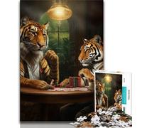 1000 Piece Jigsaw Puzzle for Adults And Teenagers Tiger Poker Puzzles for Adults,Relax Games Is Ideal As A Gift for The Whole Family (size 75x50cm)