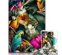 1000 Piece Jigsaw Puzzle for Adults And Teenagers Tropical Parrot,Challenging Game And Family Play with Matching Poster And Trivia Sheet (75x50cm)