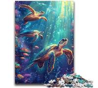 1000 Piece Jigsaw Puzzle for Adults And Teenagers Turtle on The Seabed Puzzles,Educational Games DIY Toys Great Gifts And Toys (50x75cm)