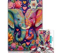 1000 Piece Jigsaw Puzzle for Adults And Teenagers Two Elephants, Analysis And Logic,is Ideal As Gifts for The Whole Family for Age 14 38x26cm
