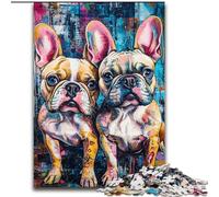 1000 Piece Jigsaw Puzzle for Adults And Teenagers Two French Bulldogs, Learning Educational Toys Family Games Unique Birthday And Gifts (Size 26x38cm)