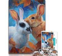 1000 Piece Jigsaw Puzzle for Adults And Teenagers Two Rabbits 1000 Piece Puzzle,Interesting Stress Reduction Parent-child Interaction (size 75x50cm)
