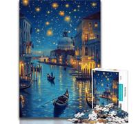 1000 Piece Jigsaw Puzzle for Adults And Teenagers Venice Under The Night Sky,Educational Family Game Wall Decoration Unique Birthday And Xmas Gifts 75x50cm