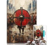 1000 Piece Jigsaw Puzzle for Adults And Teenagers Viking Knight Shield Teenager Jigsaw,Birthday Gift Idea for Adults, Family Game And Hobby 26x38cm