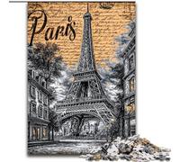 1000 Piece Jigsaw Puzzle for Adults And Teenagers Vintage Eiffel Tower, Educational Toys for Is Ideal As A Gift for The Whole Family for And 14 Years Old (Size 26x38cm)