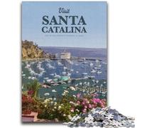1000 Piece Jigsaw Puzzle for Adults And Teenagers Visit Santa Catalina Family Fun Gifts for Friends And Family for And Age 14 (size 50x75cm)