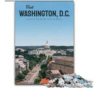1000 Piece Jigsaw Puzzle for Adults And Teenagers Visit Washington DC,Help The Brain Exercise Addictive Toys to Cultivate Patience Perfect Decoration 38x26cm