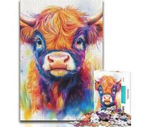 1000 Piece Jigsaw Puzzle for Adults And Teenagers Watercolor Baby Yak,Learning Educational Toys Family Games Suitable for Desktop Decoration 38x26cm