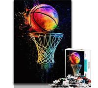 1000 Piece Jigsaw Puzzle for Adults And Teenagers Watercolor Basketball Teenager Puzzles,Family Educational Games Home Decoration Gift (size 75x50cm)
