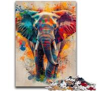 1000 Piece Jigsaw Puzzle for Adults And Teenagers Watercolor Elephant for And from 14 Years And over Play Toys Because It Is Ideal As A Gift for The Whole Family 50x75cm