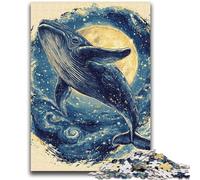 1000 Piece Jigsaw Puzzle for Adults And Teenagers Whales in The Night Sky Teenager Jigsaw,with Matching Poster And Trivia Sheet for And Age 14 Years Up (75x50cm)