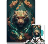 1000 Piece Jigsaw Puzzle for Adults And Teenagers Whimsical Tiger Puzzles,Family Educational Games Home Decoration Gift 38x26cm