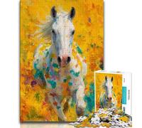 1000 Piece Jigsaw Puzzle for Adults And Teenagers White Horse Painting,Learning Educational Toys Family Games Suitable for Desktop Decoration 38x26cm