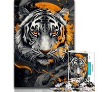 1000 Piece Jigsaw Puzzle for Adults And Teenagers White Tiger,Educational Family Game Wall Decoration Unique Birthday And Xmas Gifts 38x26cm