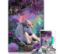 1000 Piece Jigsaw Puzzle for Adults And Teenagers White Unicorn,Learning Educational Toys Family Games Enhance Love between Couples (38x26cm)