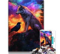 1000 Piece Jigsaw Puzzle for Adults And Teenagers Wolves And Crows 1000 Piece Jigsaw,for Educational Game Challenge Toy Deal As Gifts for The Whole Family 38x26cm