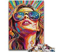 1000 Piece Jigsaw Puzzle for Adults And Teenagers Woman Wearing Glasses for And from 14 Years And over Play Toys Because It Is Ideal As A Gift for The Whole Family 50x75cm