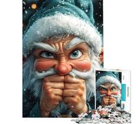 1000 Piece Jigsaw Puzzle for Adults Angry Christmas Elf Funny Jigsaw for Adults Brain Teaser Game Enhance Memory Parent-child Interaction (Size 50x75cm)