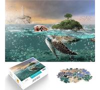 1000 Piece Jigsaw Puzzle for Adults Animals Sea Turtle Nature Made of wood for age 14 years and over Challenging play toys It is ideal as a gift for the whole family。size：50x75cm/19.68x29.52inch