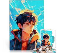 1000 Piece Jigsaw Puzzle for Adults Anime Boy Portrait Spiele Spielzeug Geschenk mit passendem Poster und Quizblatt38x52cm