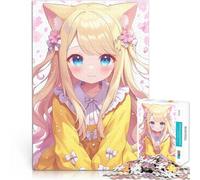 1000 Piece Jigsaw Puzzle for Adults Anime Girl Kawaii Neko Stress Reliever Difficult Challenge Secret Santa Gifts 26x38cm