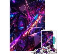 1000 Piece Jigsaw Puzzle for Adults Anime Girl with Glowing Sword Challenging To Complete But Fun And Humorous Relaxing Games for Ages 14 And over (38x26cm)
